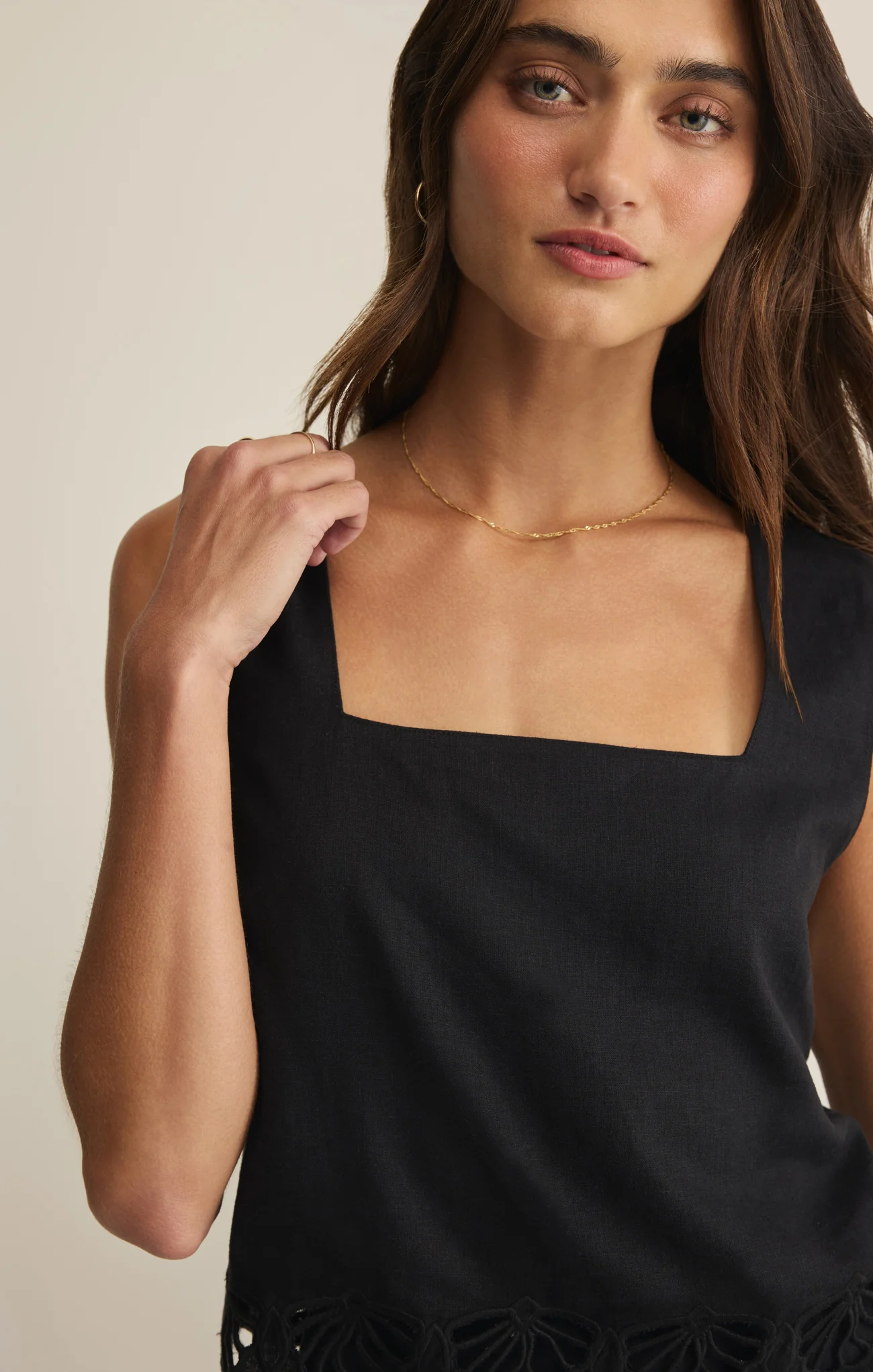 Charlene Embroidered Linen Top - Image 8
