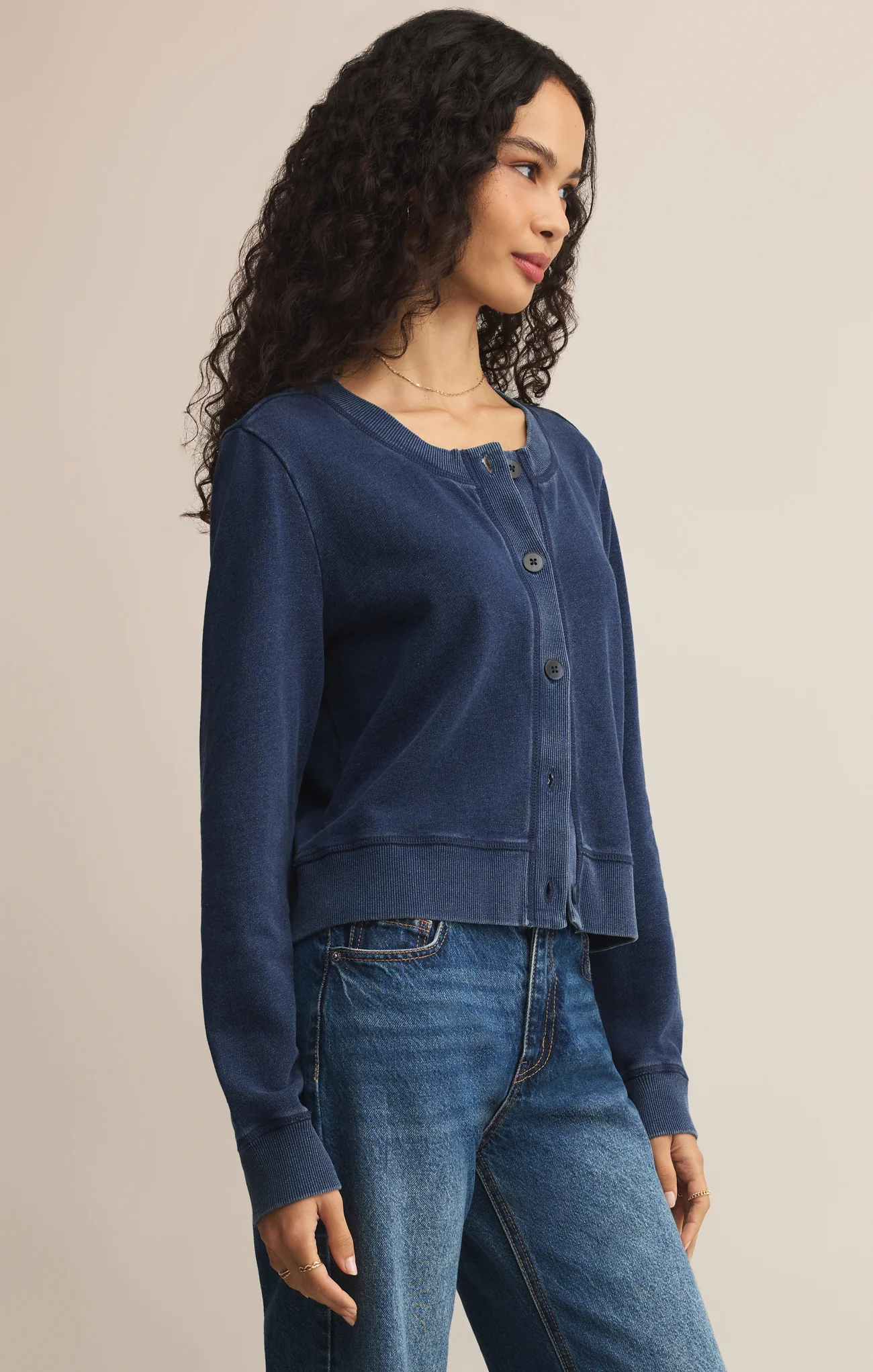 Daily Knit Denim Cardigan - Image 22