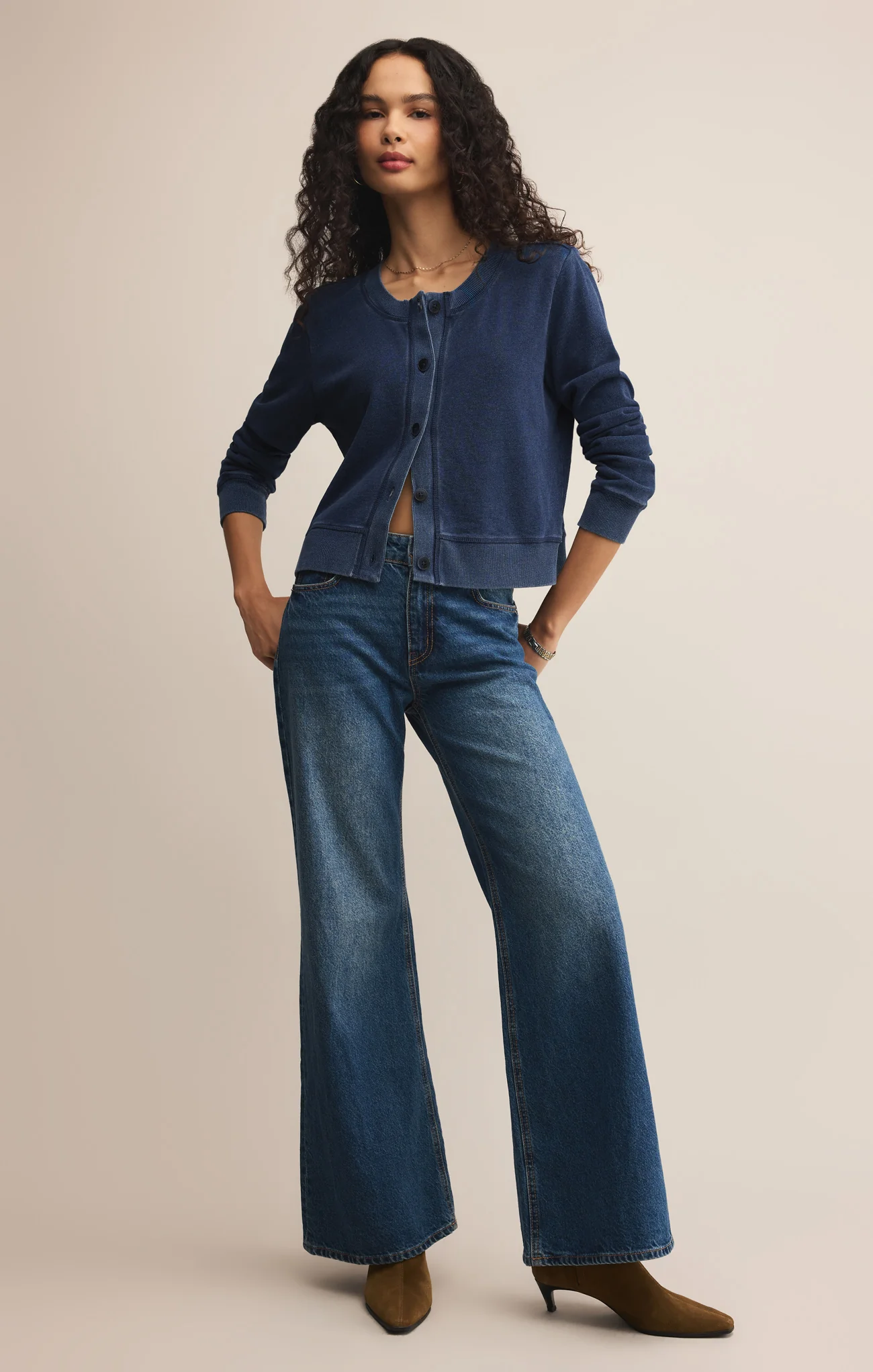 Daily Knit Denim Cardigan - Image 23