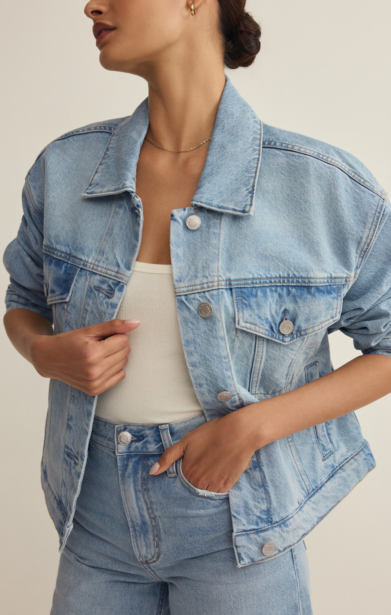 Dani Denim Trucker Jacket - Image 8