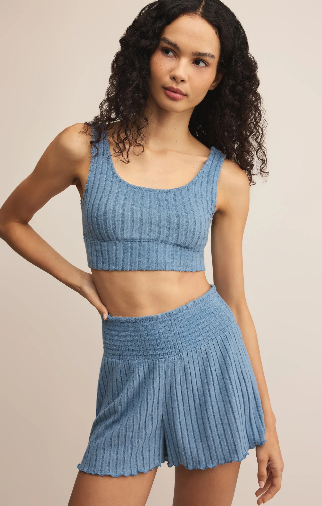 Dawn Smocked Silky Rib Short - Image 49