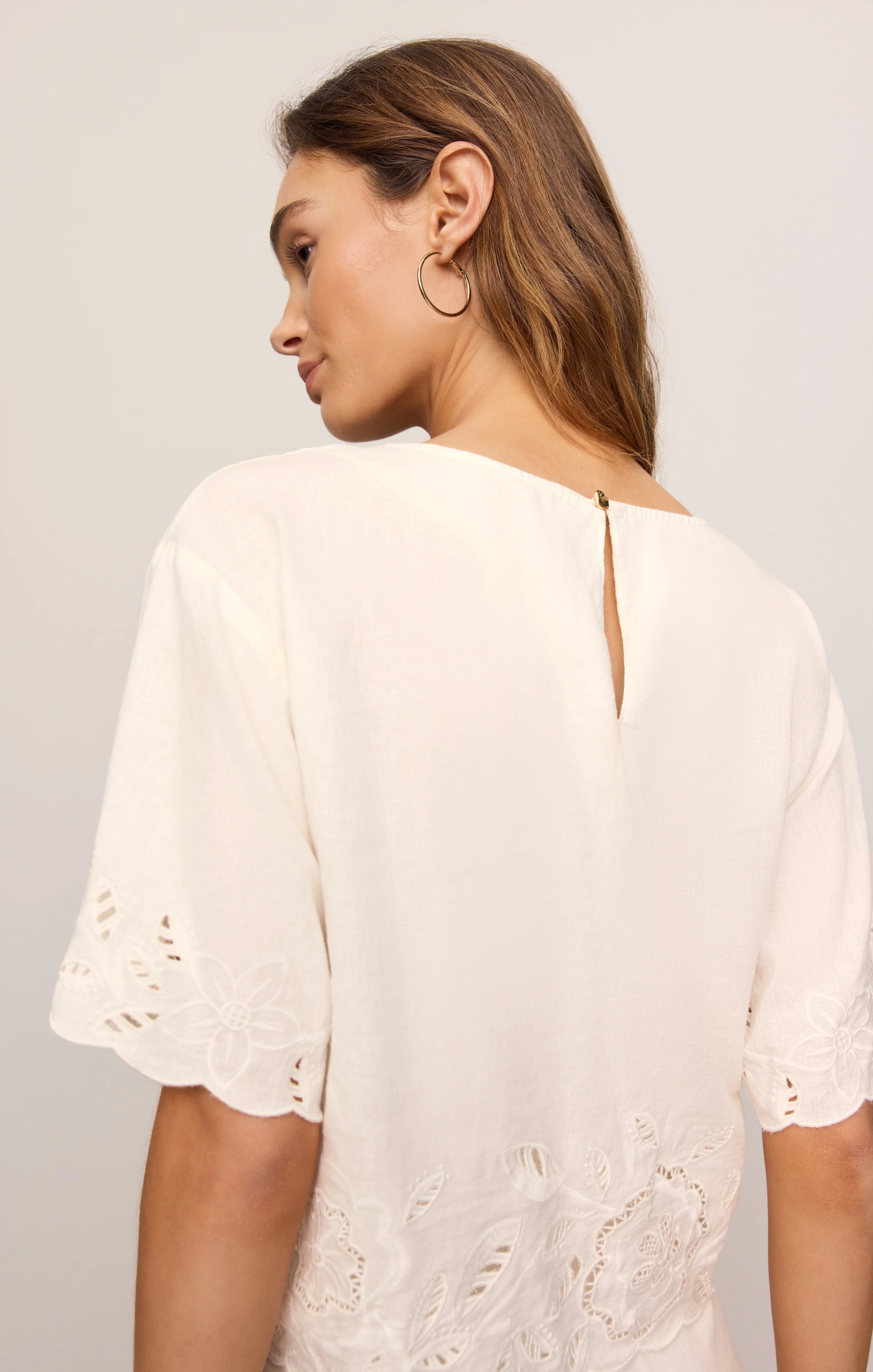 Daya Embroidered Linen Top - Image 8