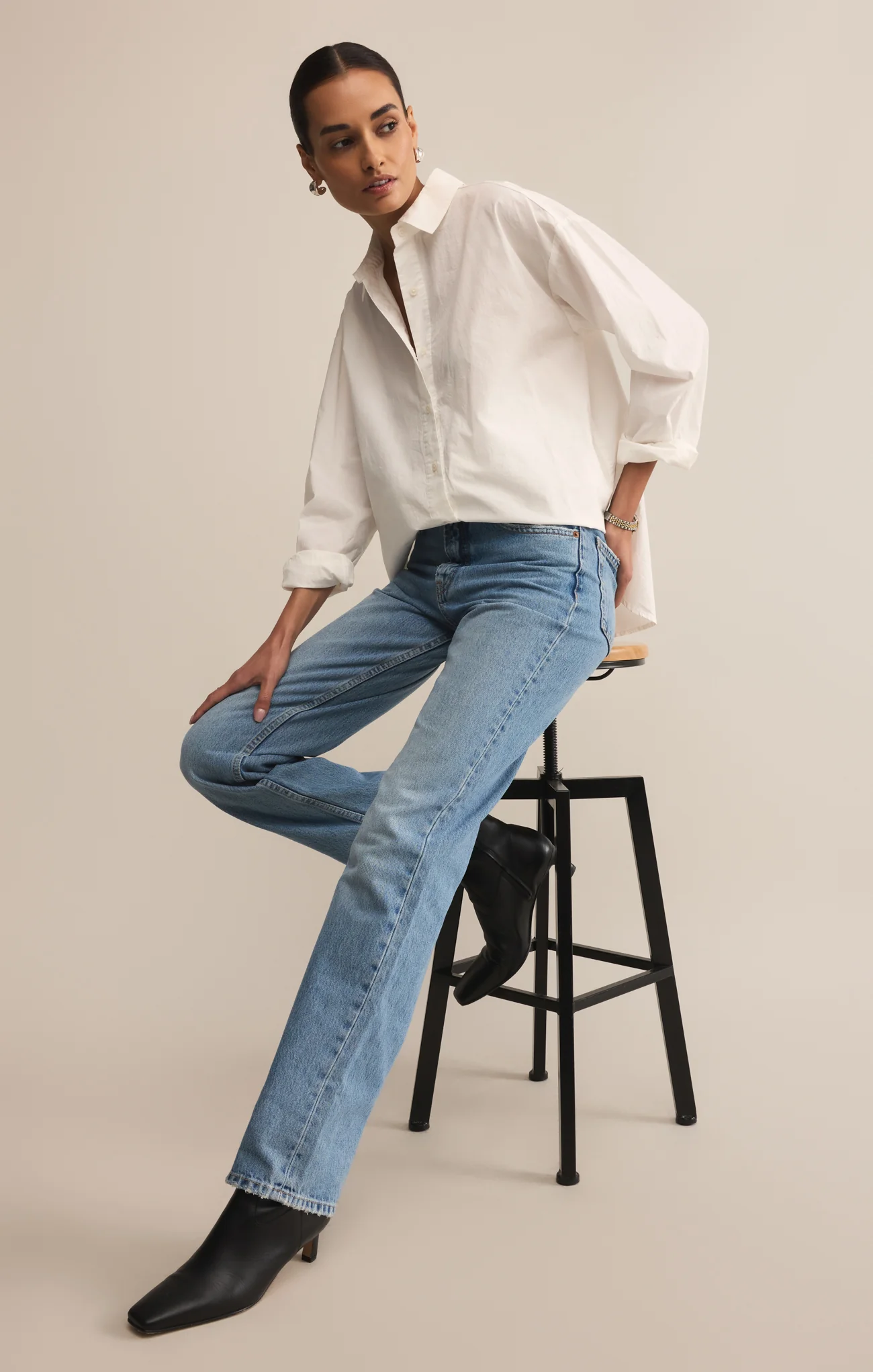 Elevated Poplin Relaxed Button Up Top - Image 20
