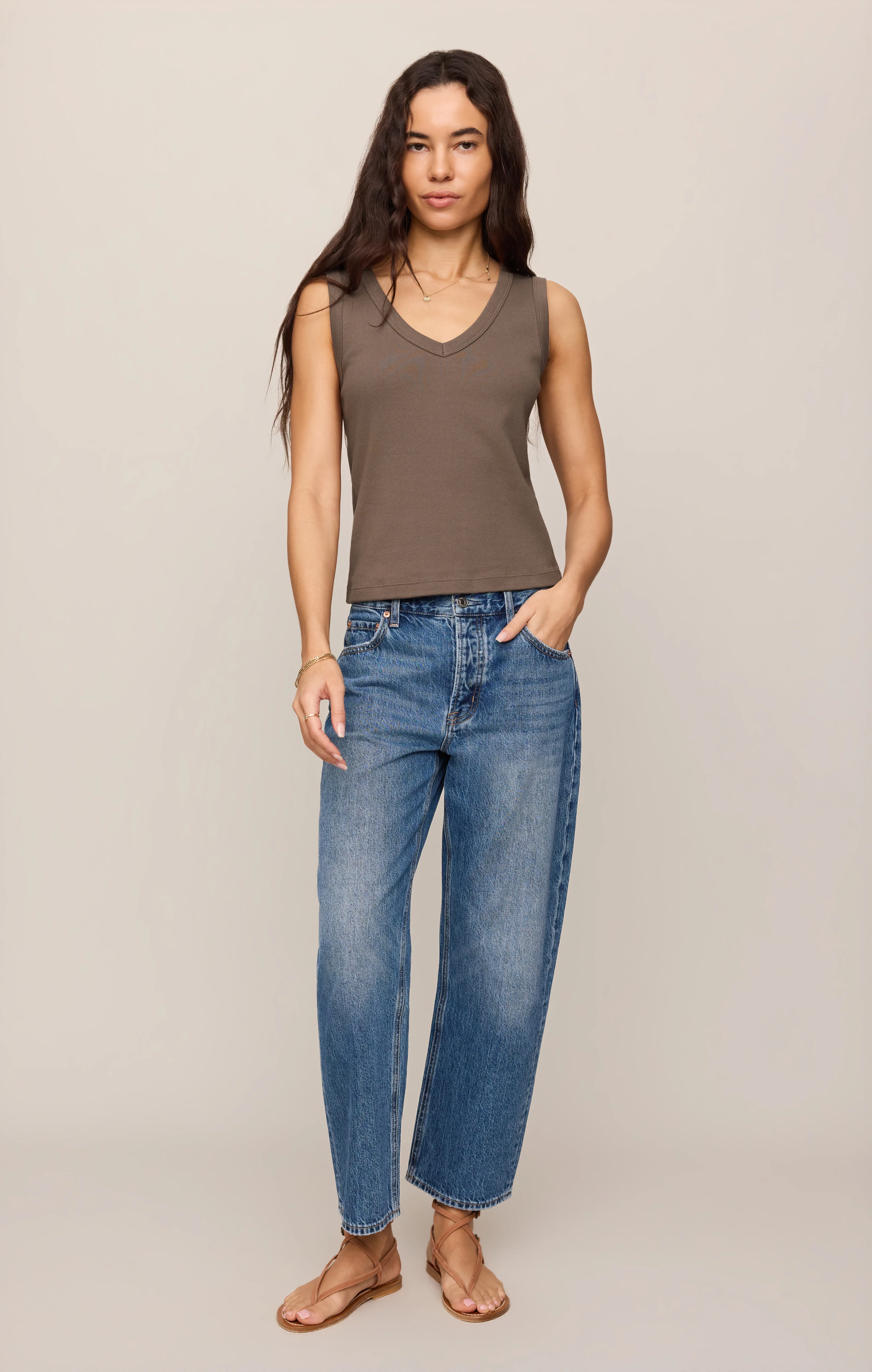 Ellie Rib V-Neck Tank - Image 4