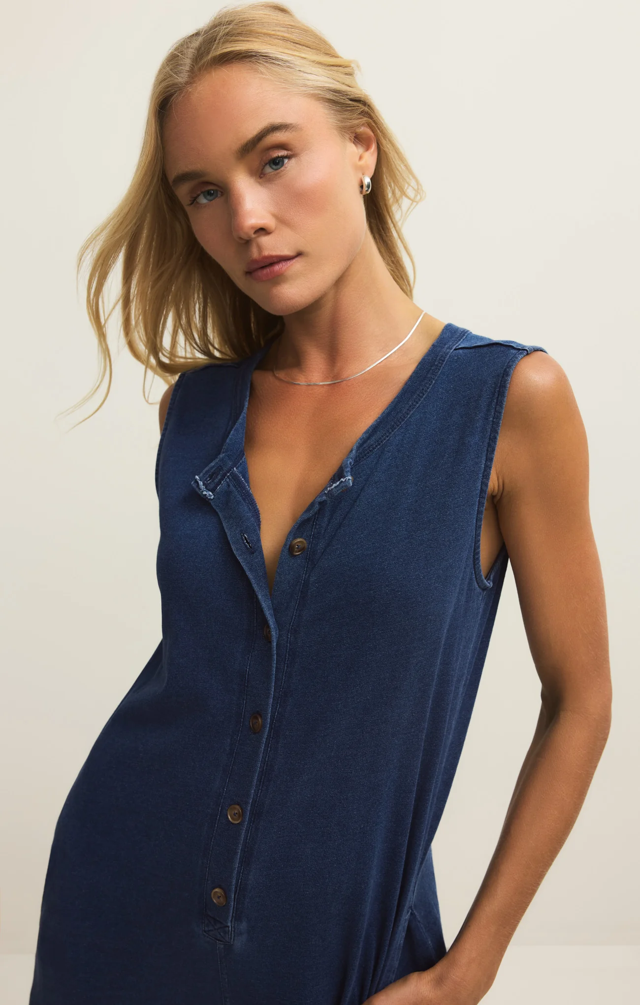 Fiona Jersey Denim Jumpsuit - Image 6