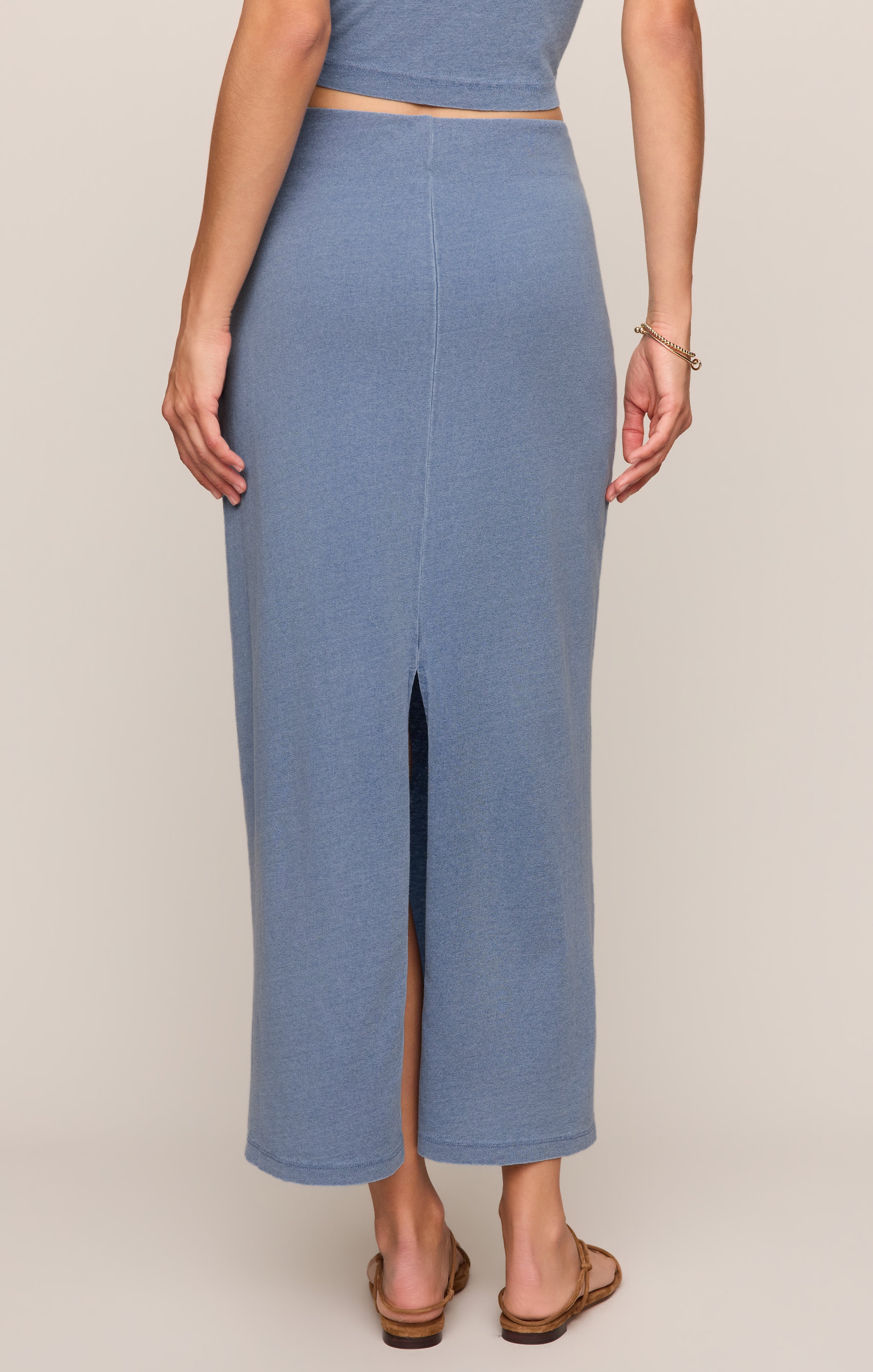 Gail Jersey Denim Midi Skirt - Image 27