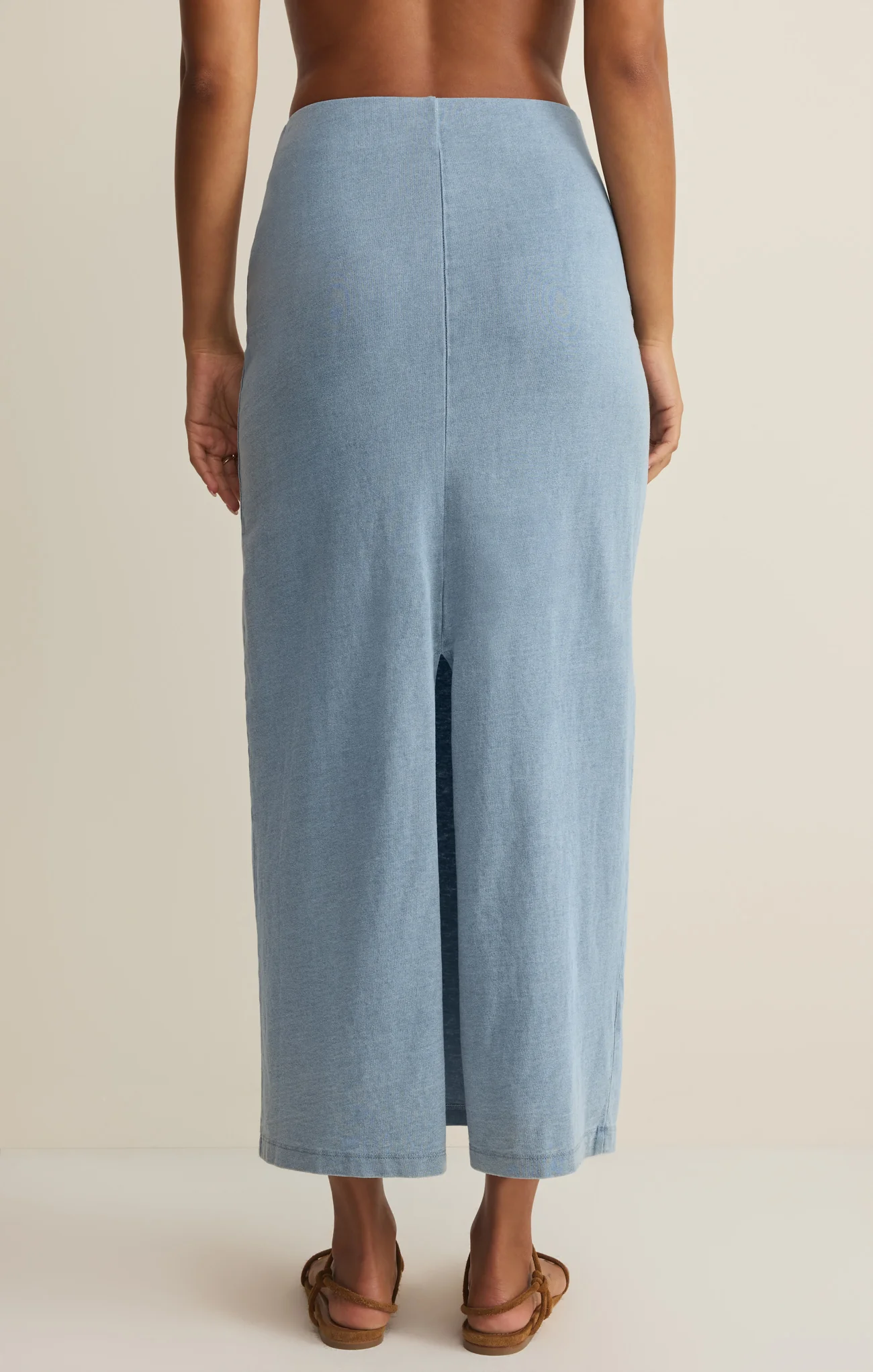 Gail Jersey Denim Midi Skirt - Image 8