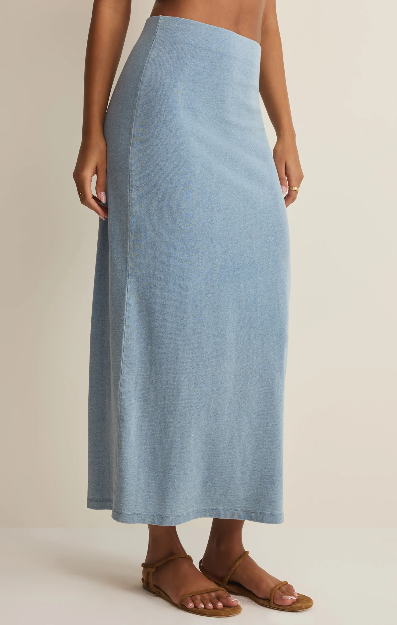 Gail Jersey Denim Midi Skirt - Image 9