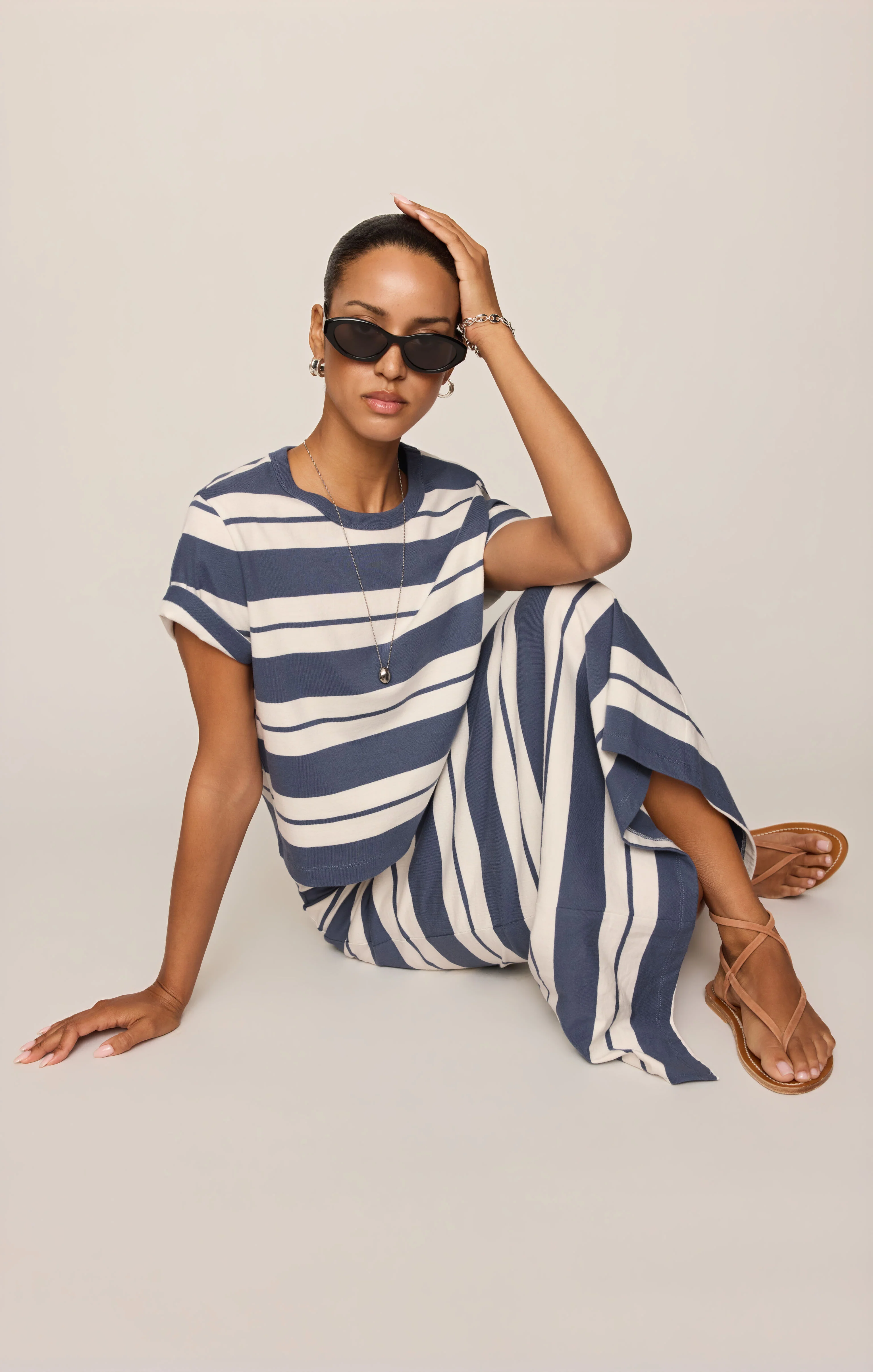 Gail Striped Midi Skirt - Image 14