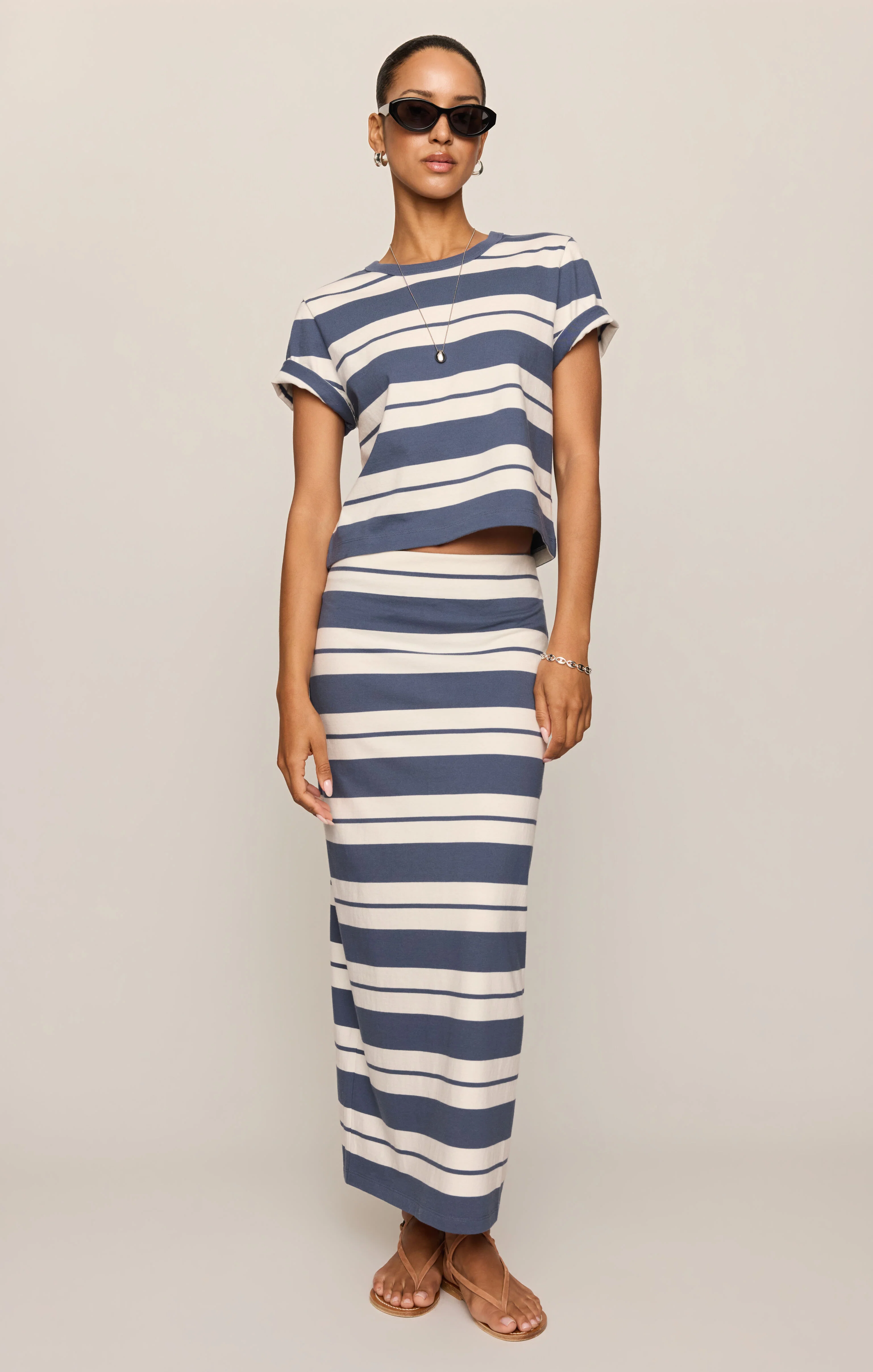 Gail Striped Midi Skirt - Image 15