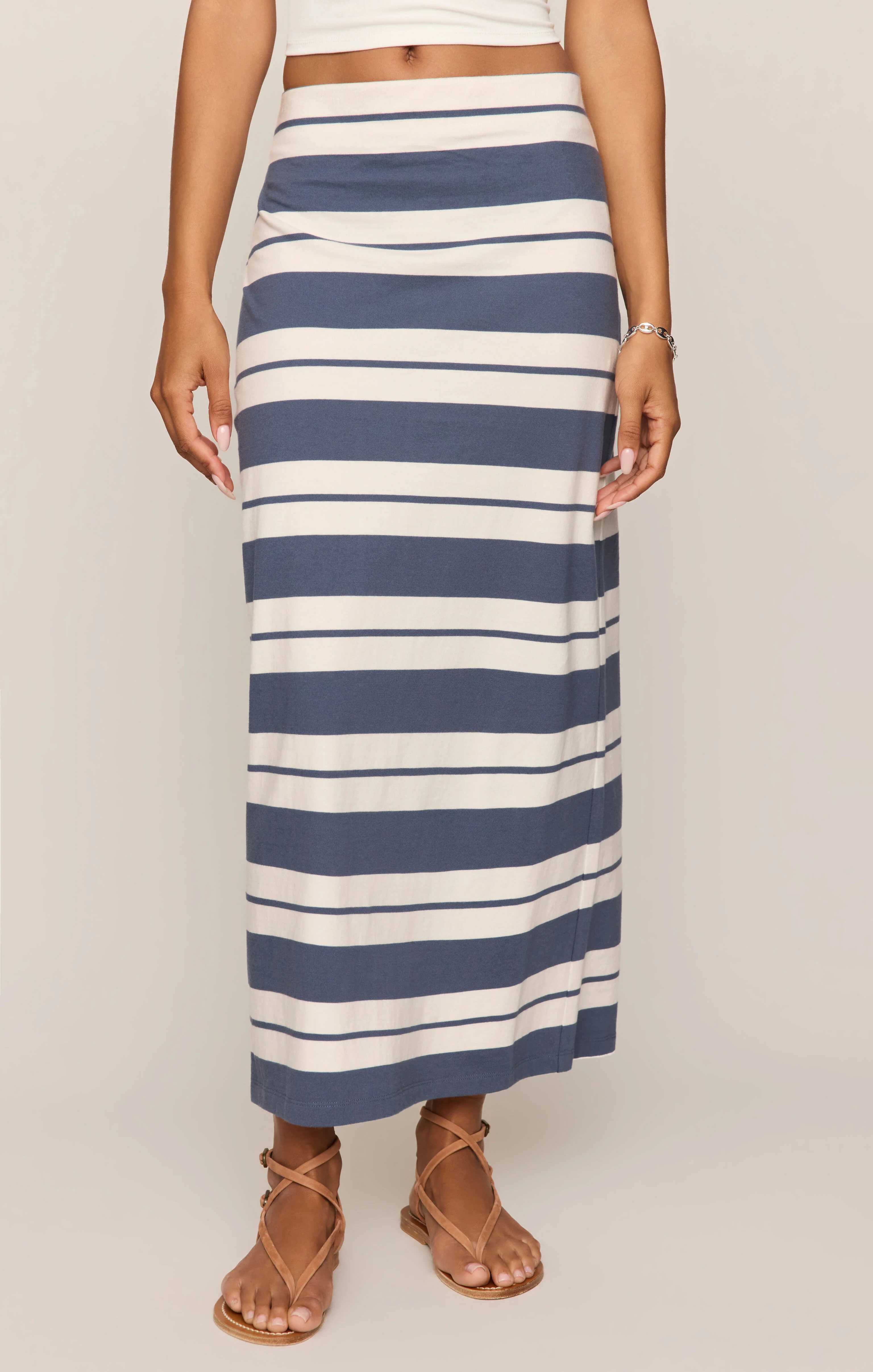 Gail Striped Midi Skirt - Image 9