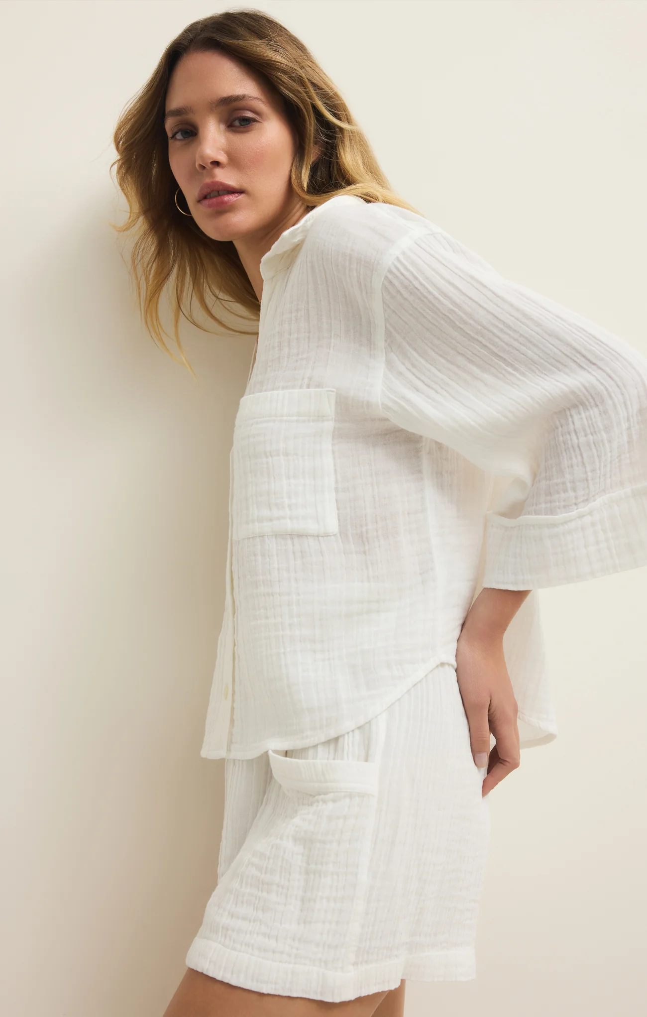 Helena Airy Gauze Button Up - Image 6