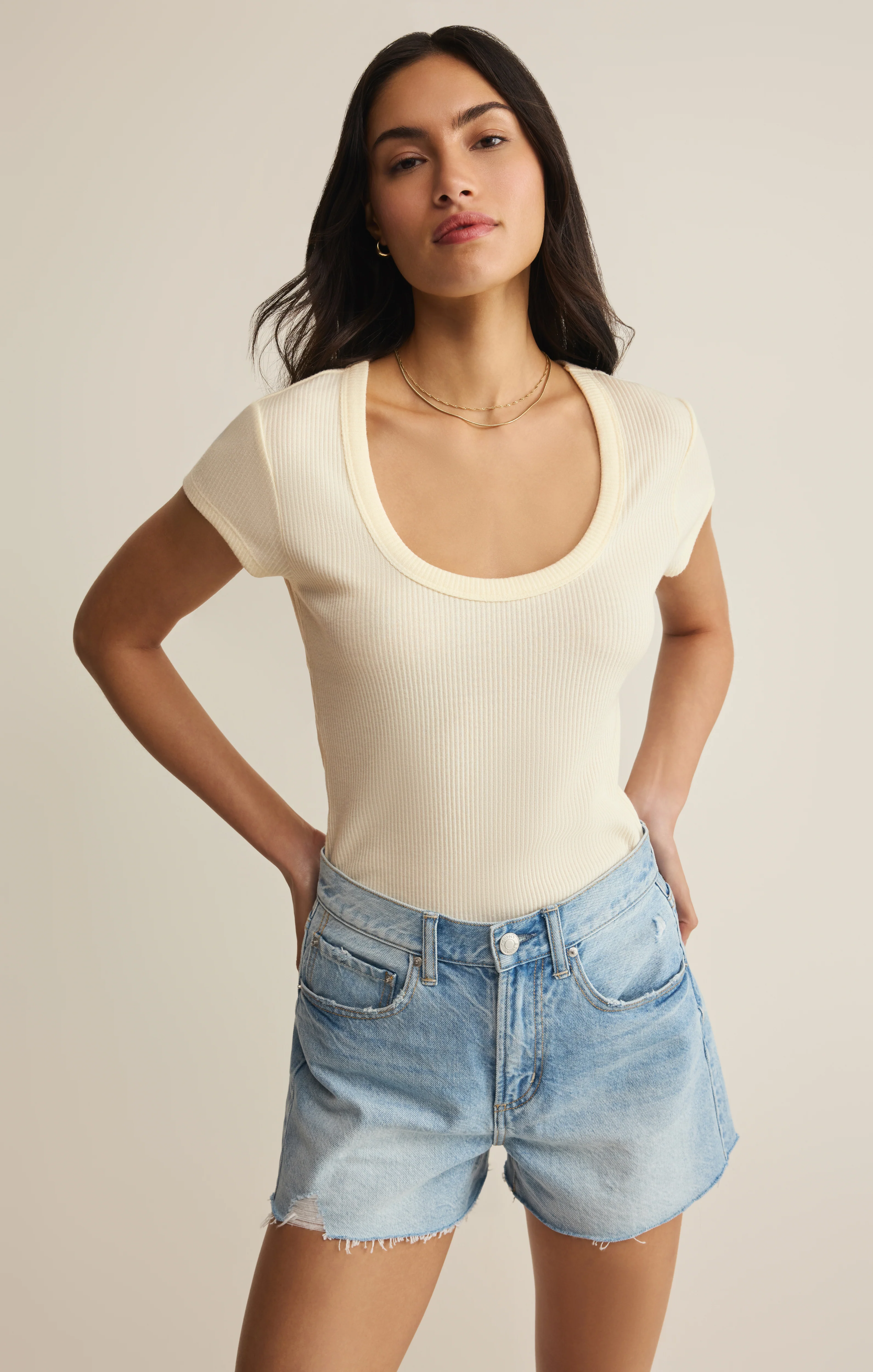 Leisurely Scoop Neck Tee - Image 14