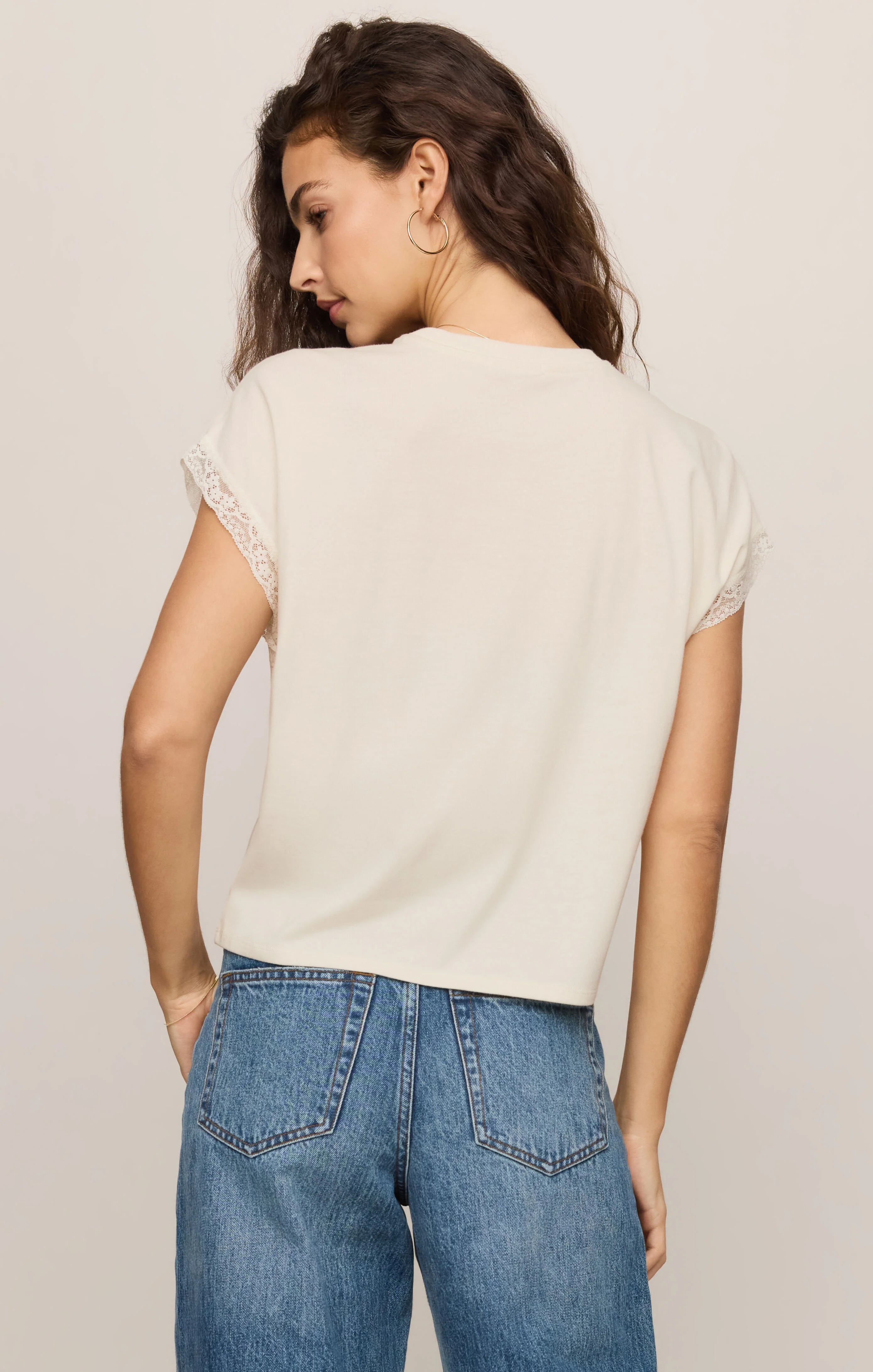 Marika Lace Trim Muscle Tee - Image 2