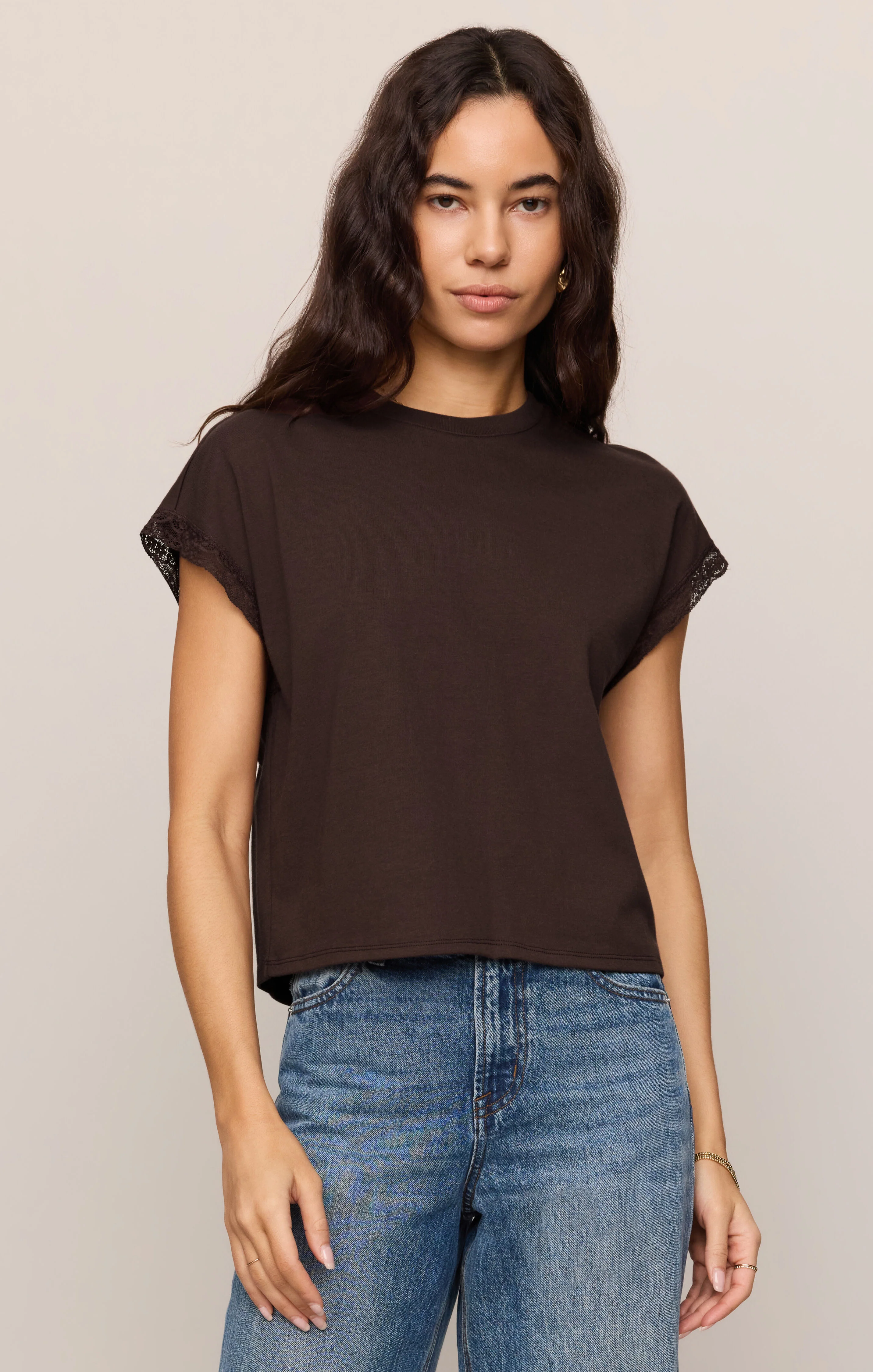 Marika Lace Trim Muscle Tee - Image 8