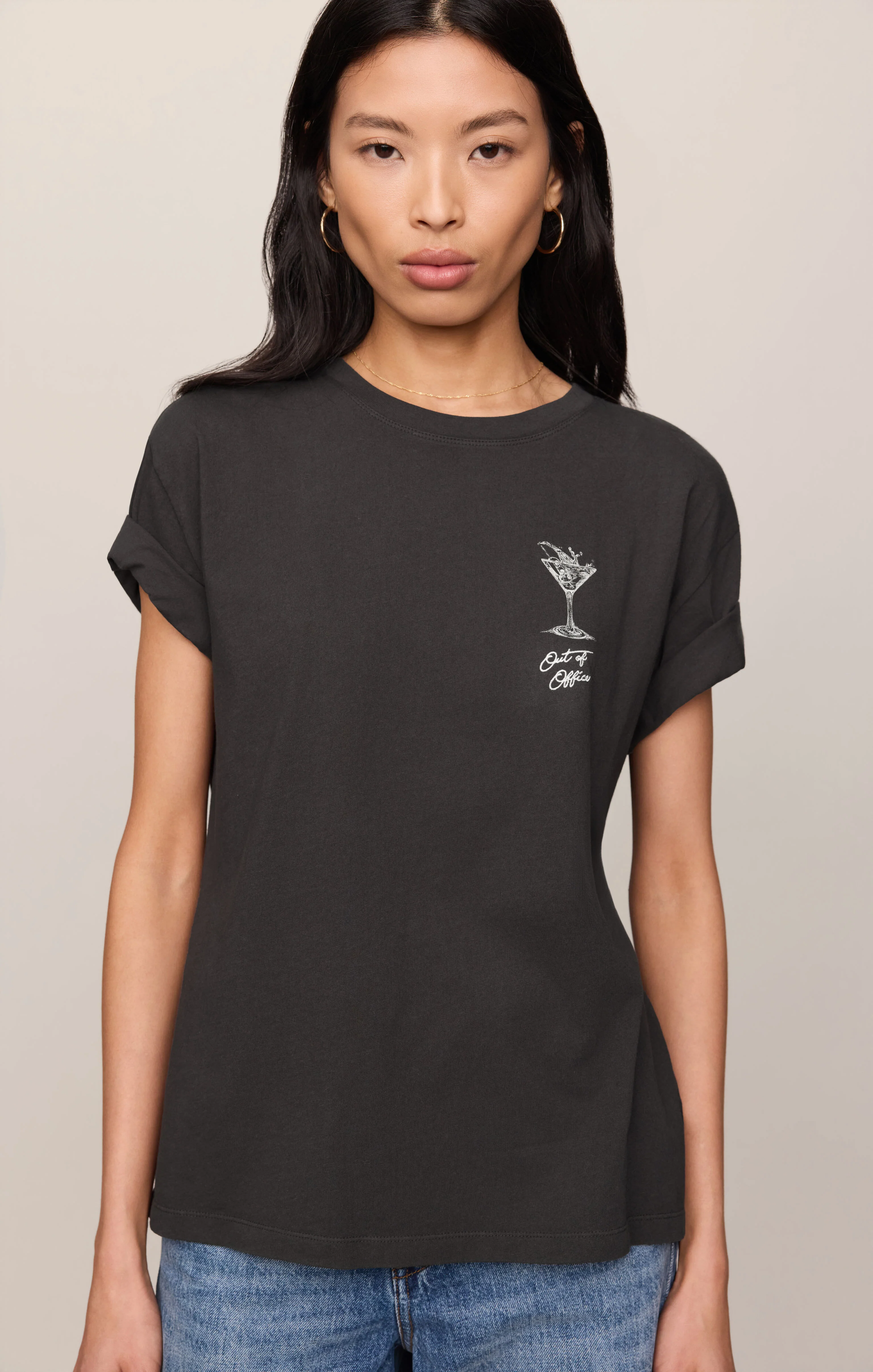 Martini Graphic Boyfriend Tee - Image 7