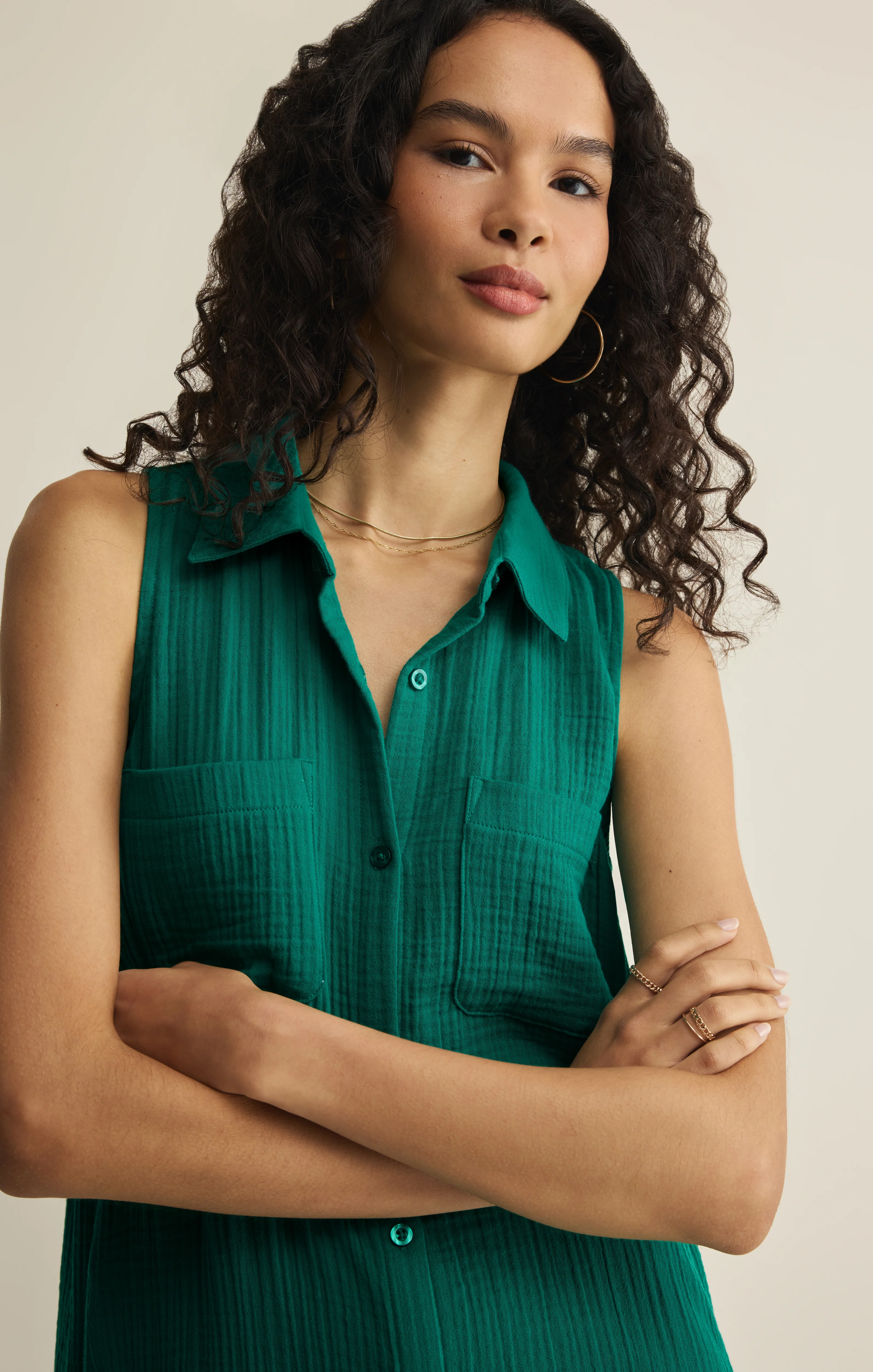 New Light Crinkle Mini Dress - Image 13