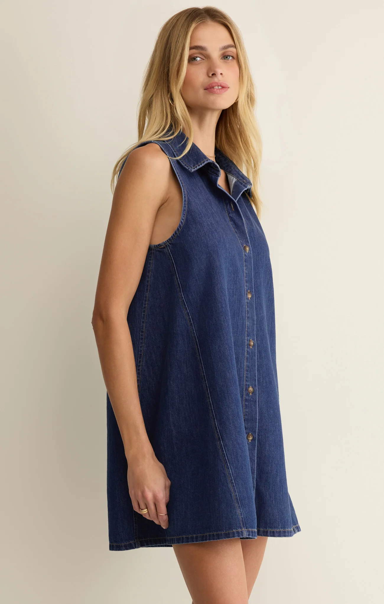 New Light Denim Mini Dress - Image 3