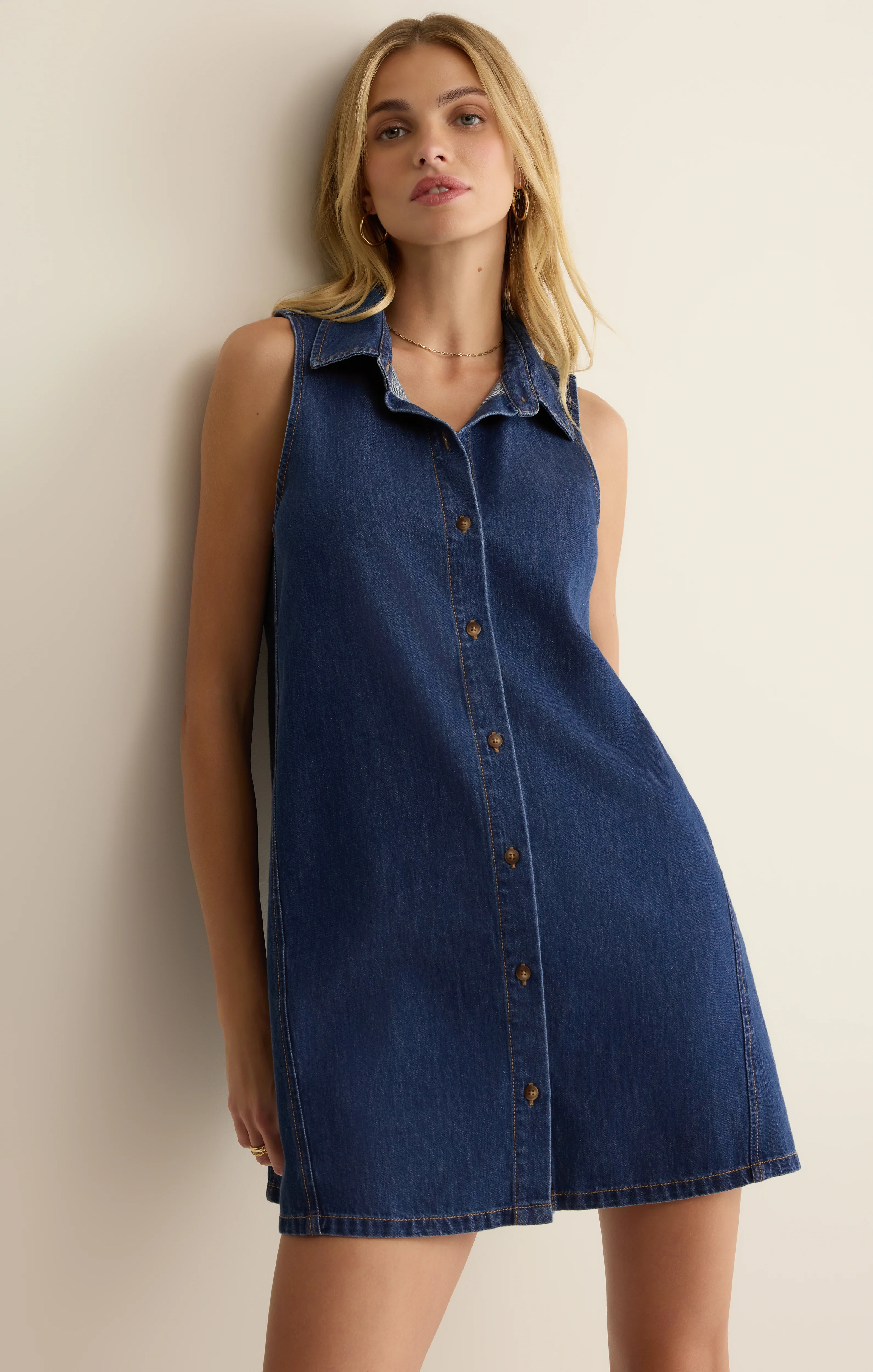 New Light Denim Mini Dress - Image 9