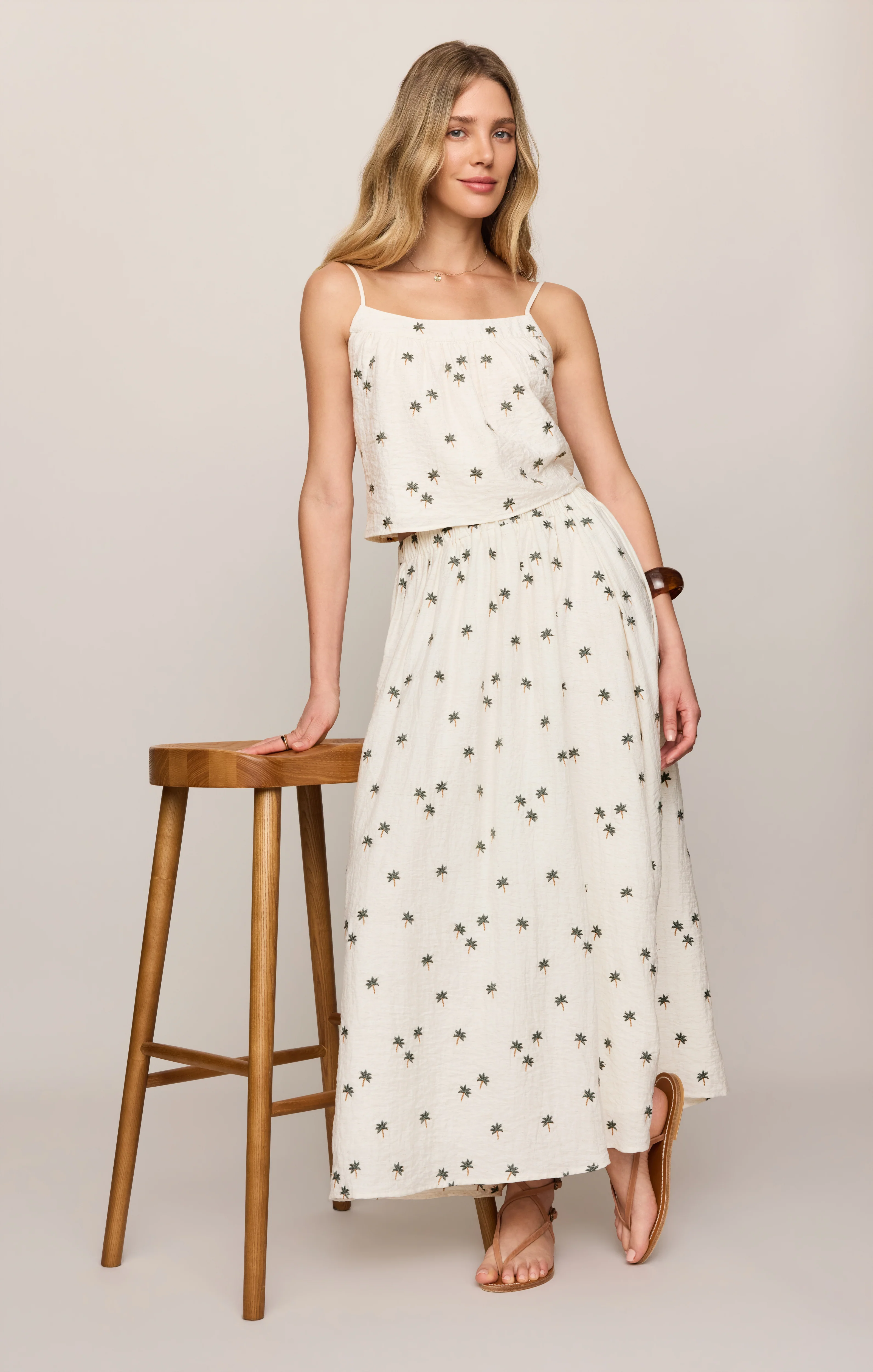 Palm Linen Midi Skirt - Image 10