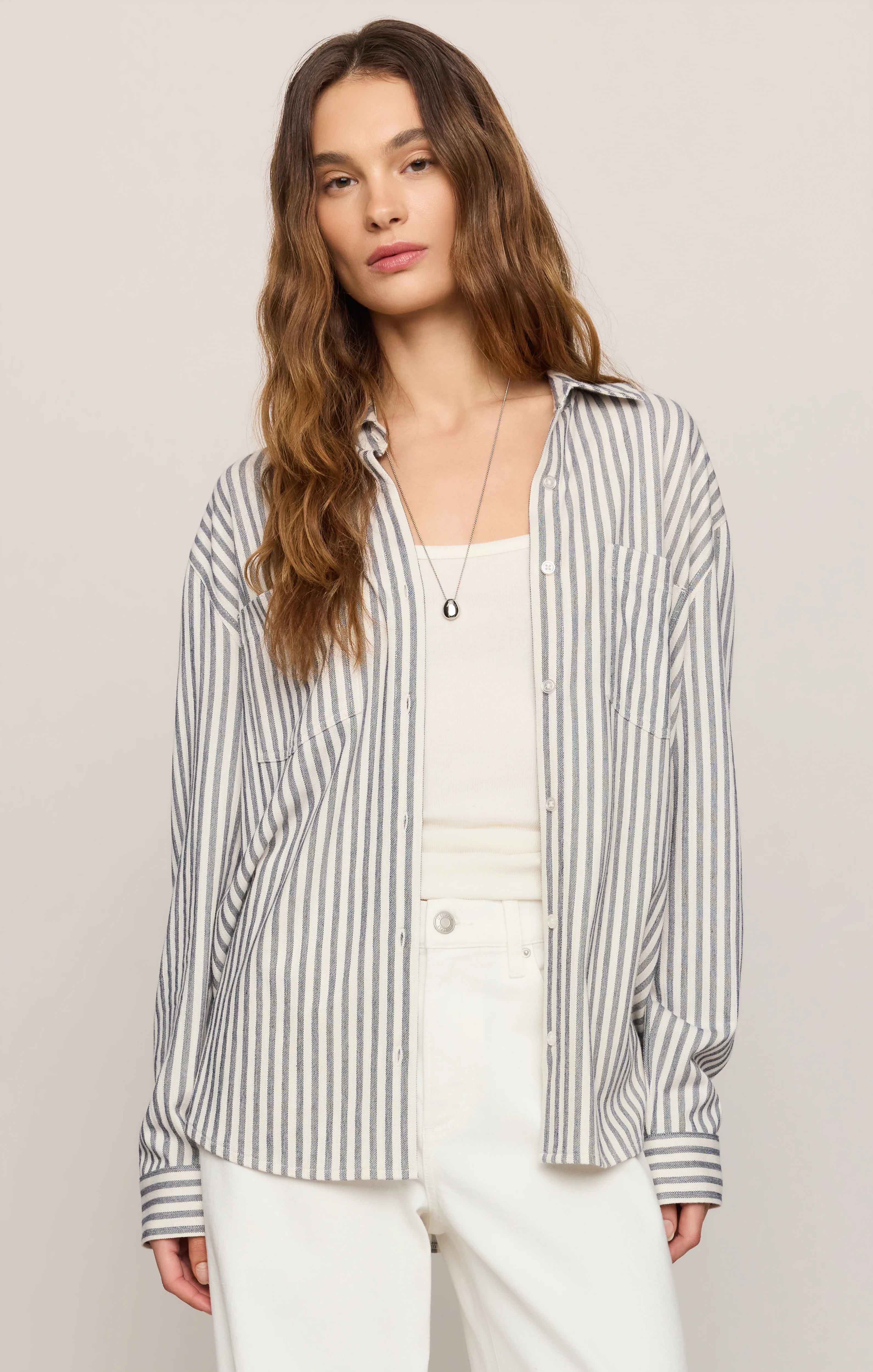 Reese Button Up Stripe Top