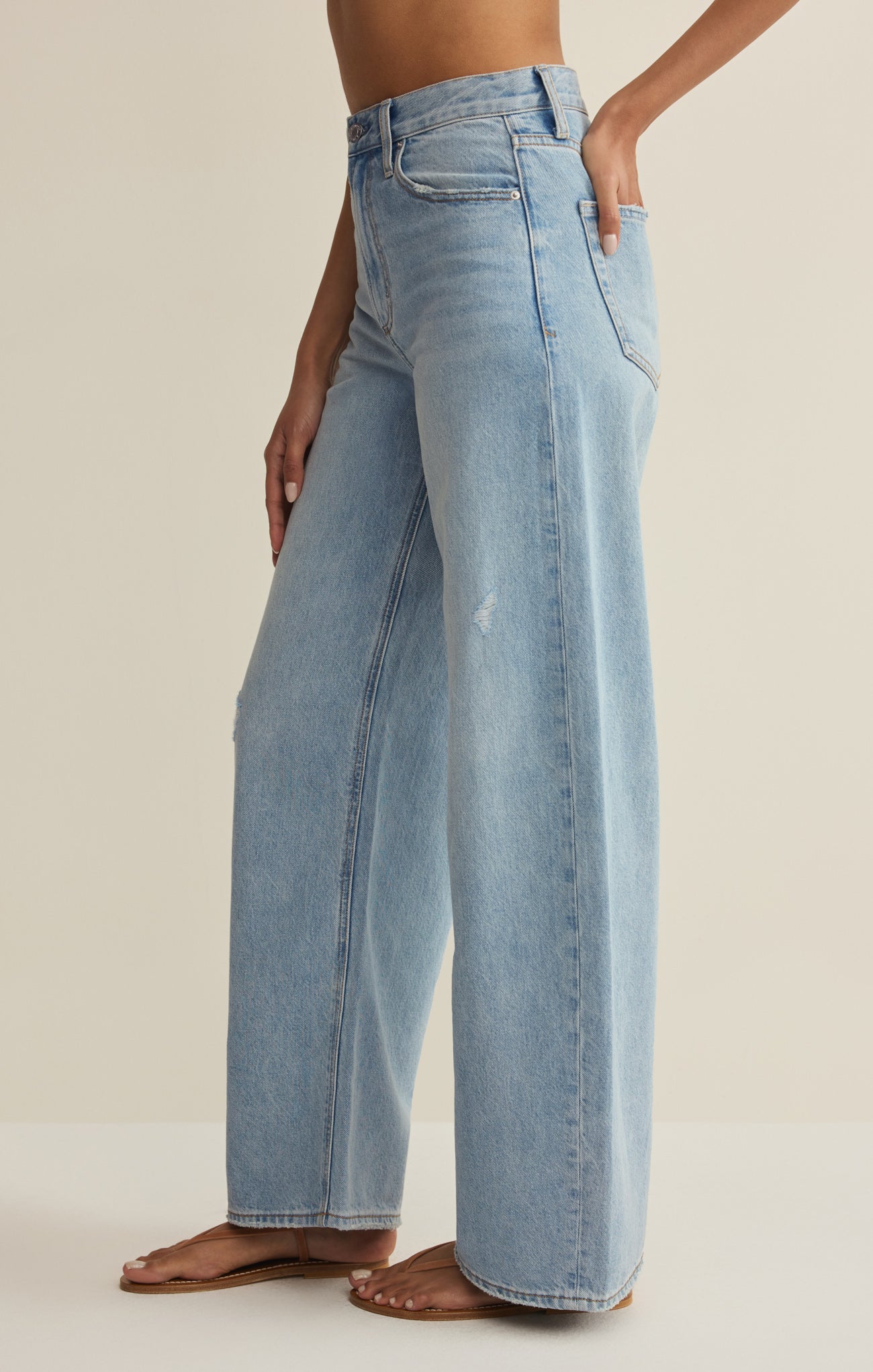 Remi High Rise Denim Bowed Pant - Image 10