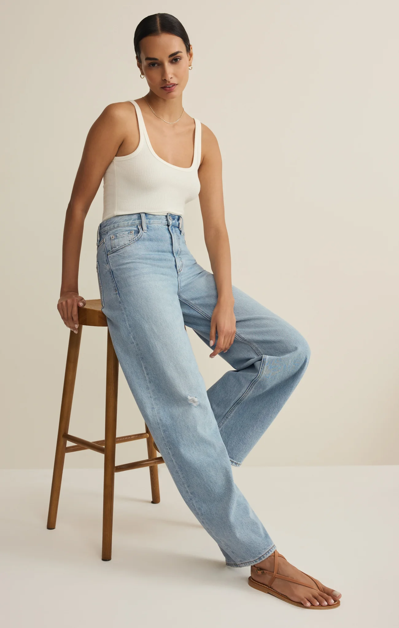 Remi High Rise Denim Bowed Pant - Image 13