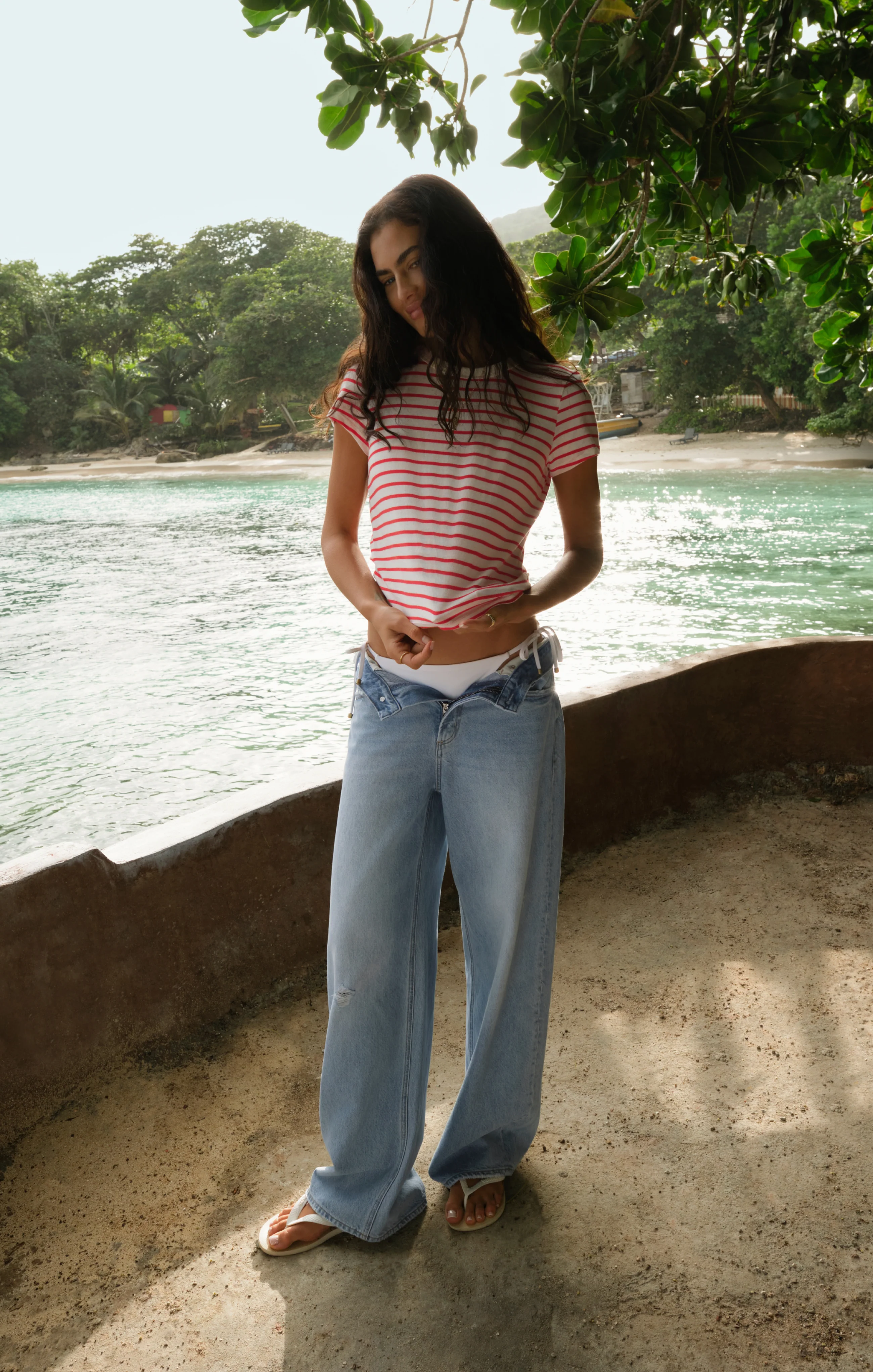 Remi High Rise Denim Bowed Pant - Image 14