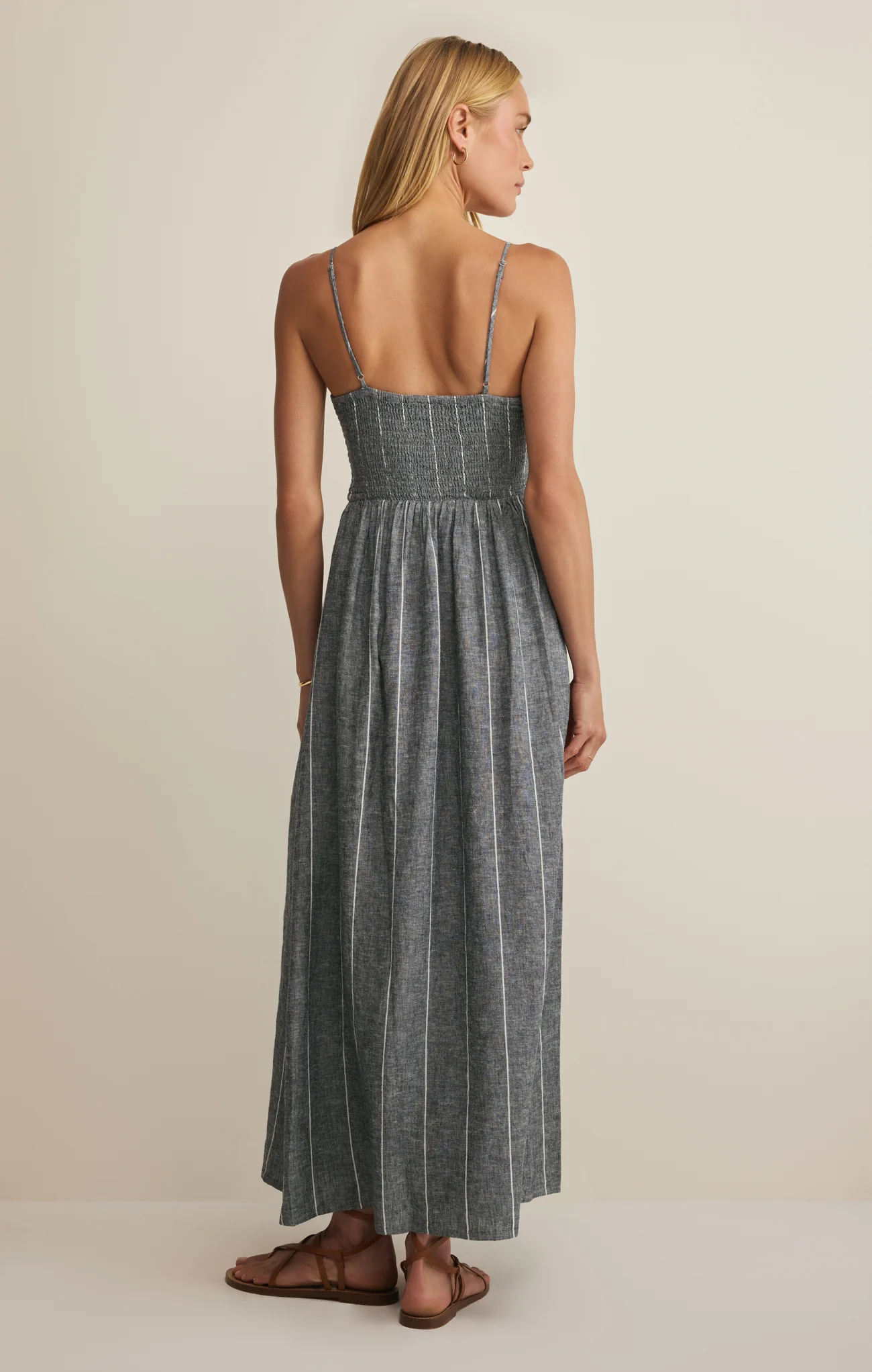 Romy Striped Linen Maxi Dress - Image 2