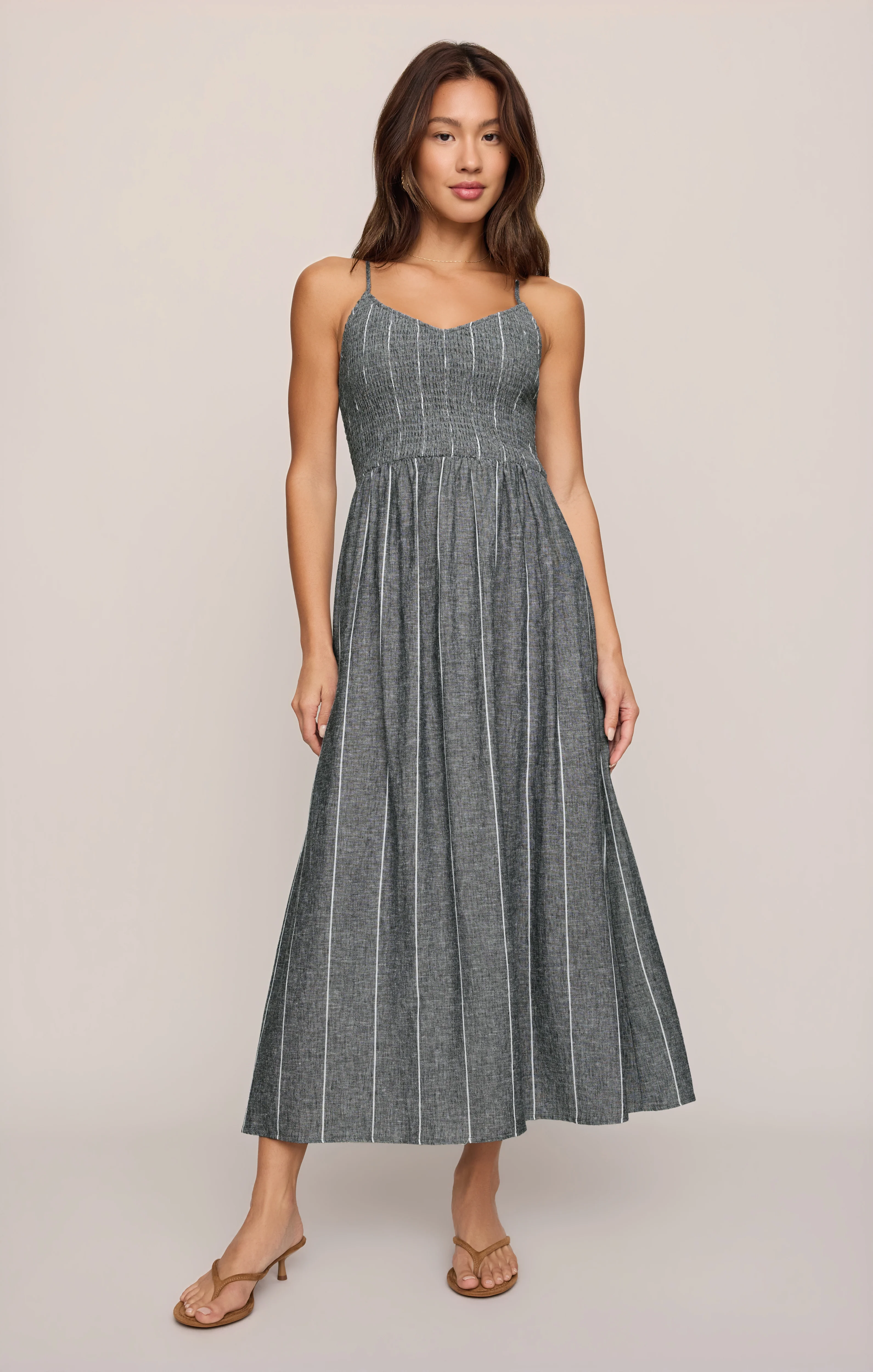 Romy Striped Linen Maxi Dress - Image 5