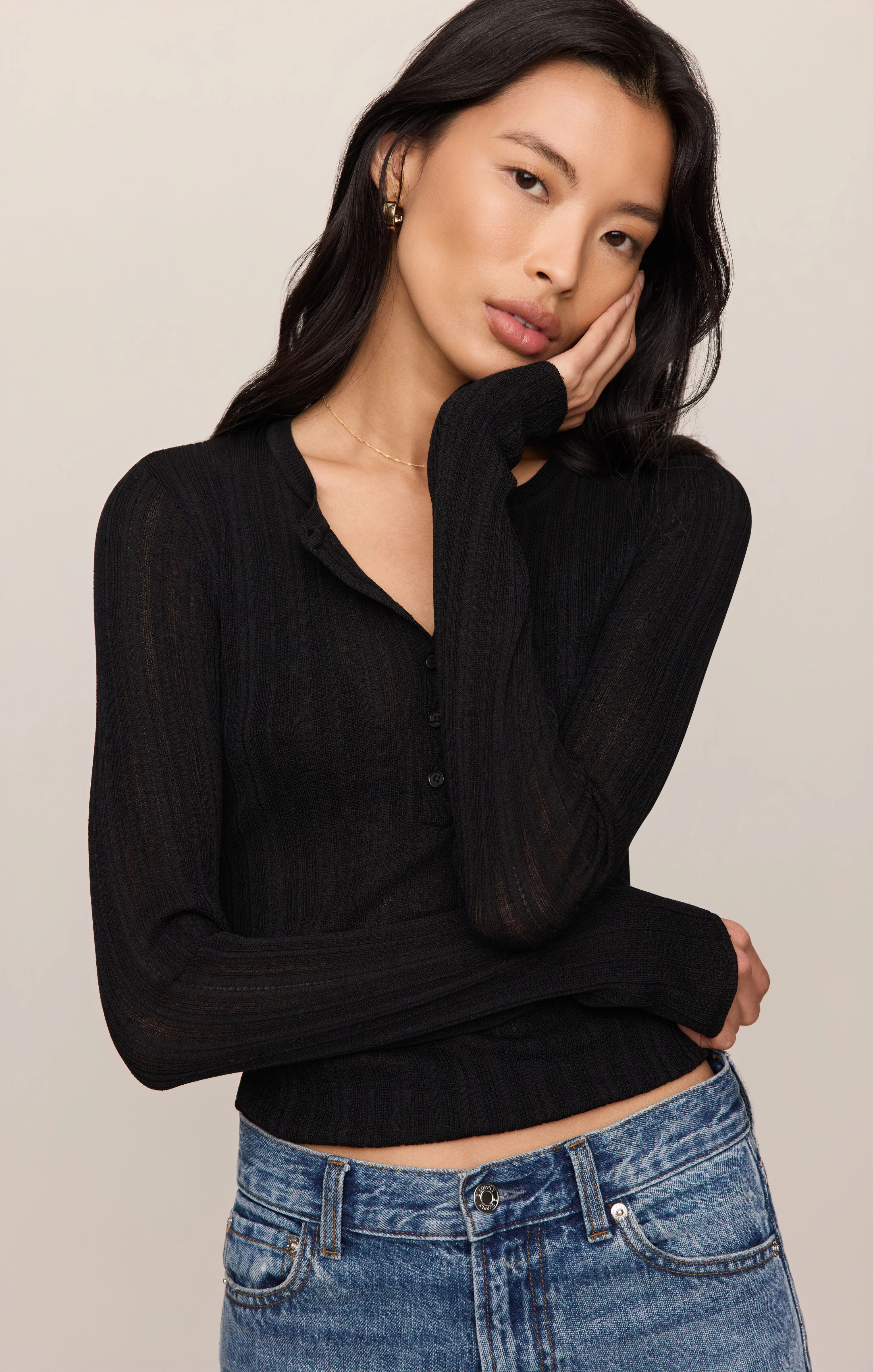 Rowena Fine Knit Henley - Image 5