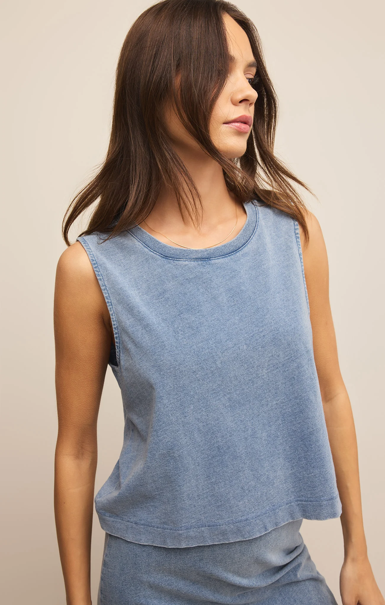 Sloane Jersey Denim Muscle Tank - Image 27