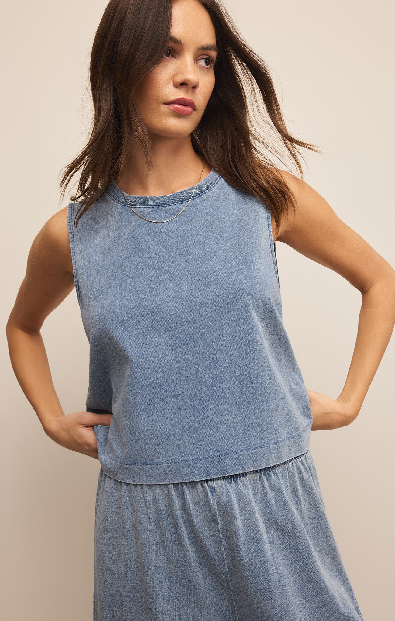 Sloane Jersey Denim Muscle Tank - Image 34