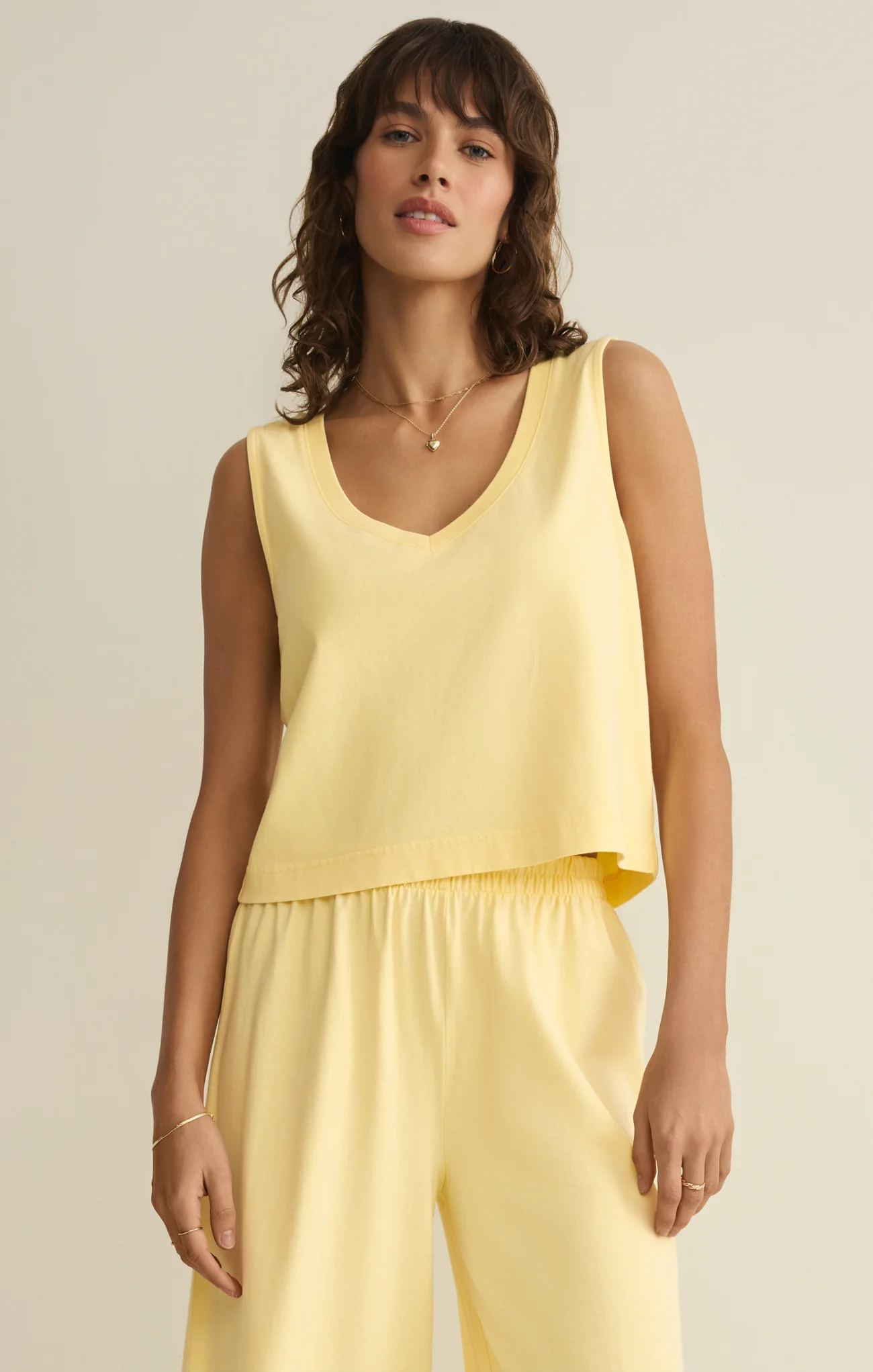 Sloane V-Neck Cotton Jersey Tank - Image 9