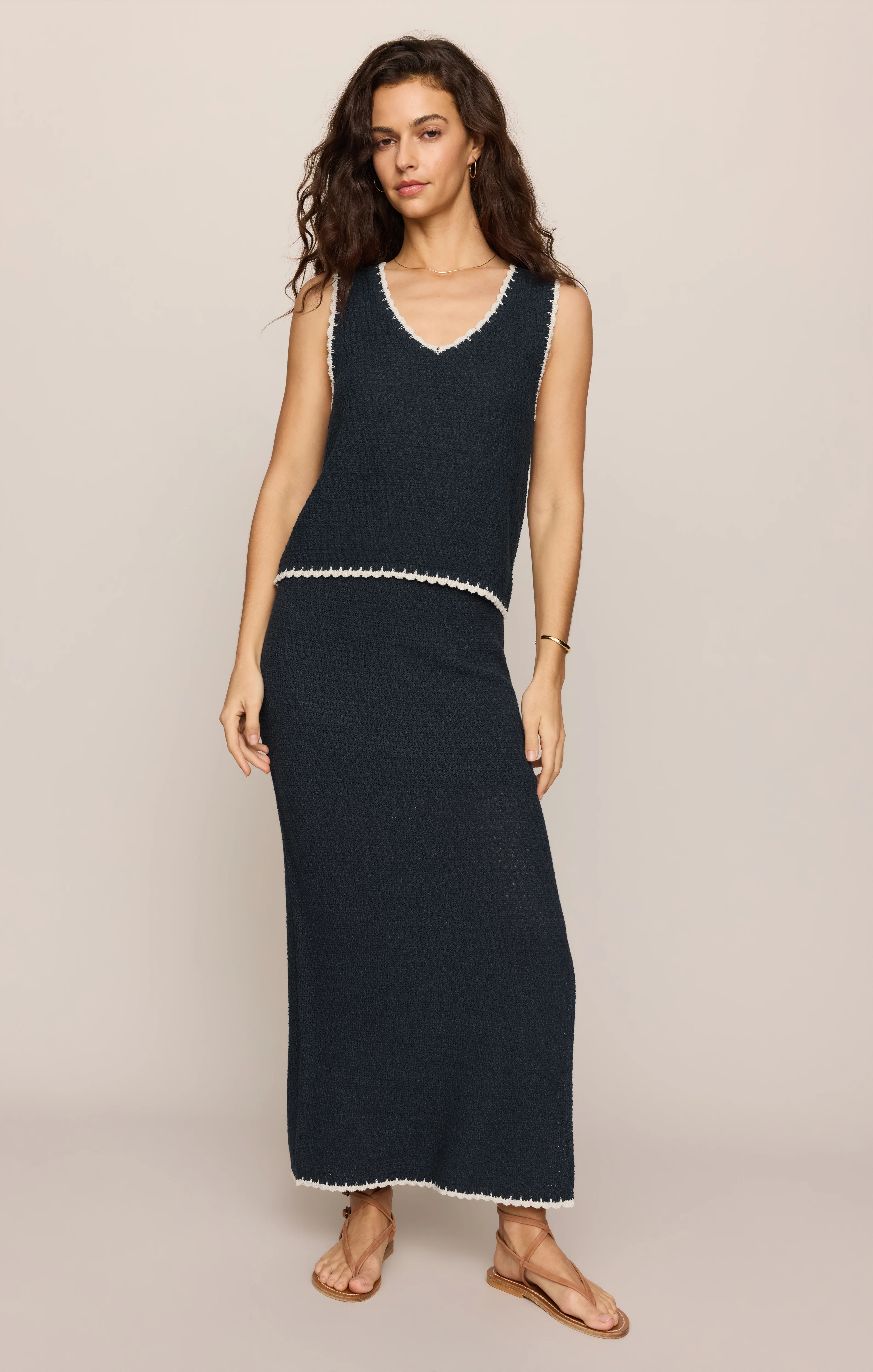 Yessenia Whipstitch Midi Skirt - Image 4